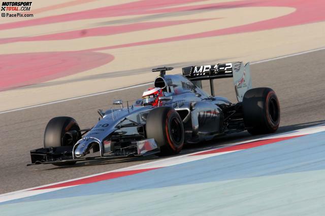 Der Höhenflug von Kevin Magnussen geht weiter: Der Rookie, der schon in Jerez die Wochenbestzeit holte, fährt auch in Bahrain bislang die schnellste Runde. Mit seinen 1:34.910 Sekunden drückt der McLaren-Pilot der Konkurrenz über 1,5 Sekunden auf