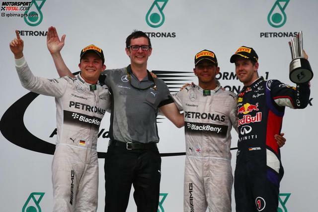 Zweiter Sieg in Folge für Mercedes! Dieses Mal war es Lewis Hamilton - und auch Nico Rosberg stand als zweiter auf dem Podium.