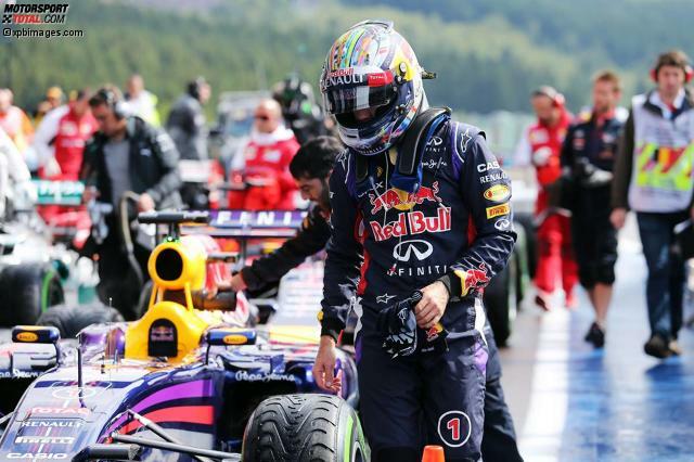 Sebastian Vettel stellte seinen Red Bull bei schwierigen Bedingungen auf Rang drei