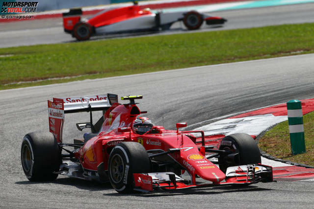 Kimi Räikkönen kämpfte sich vom Ende des Feldes auf Platz vier