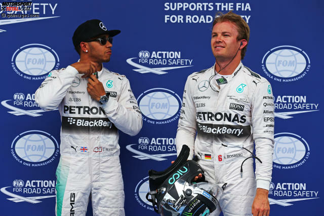 Lewis Hamilton und Nico Rosberg waren ob der Ereignisse etwas perplex