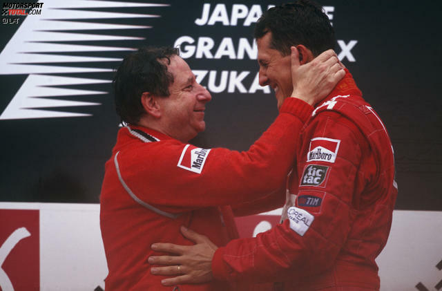 Der Moment des Erfolgs: In Suzuka 2000 holten Schumacher und Todt den Titel. Klicken Sie sich hier durch die Meilensteine seiner Karriere!