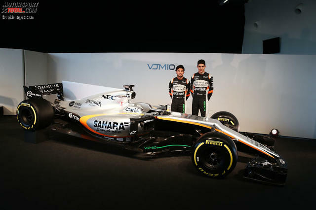 Esteban Ocon und Sergio Perez gehen 2017 in Silber auf die Strecke. Mit dem VJM10 will ihr Arbeitgeber Force India in die Top 3 einbrechen.