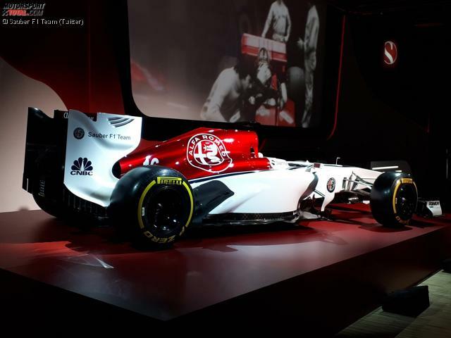 Eine mögliche Lackierungvon Sauber und Alfa Romeo für die Formel-1-Saison 2018: Viel Weiß, etwas Rot und dunkelblaue Streifen.