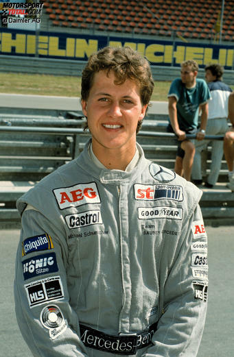 Der junge Michael Schumacher 1990 im Alter von 21 Jahren als Mercedes-Junior. Einen Teil seiner Ausbildung absolviert der spätere siebenmalige Formel-1-Weltmeister zu Beginn der 1990er-Jahre auch in der DTM...