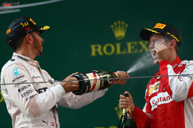 "In your face!" Lewis Hamilton schlägt nach der Niederlage gegen Sebastian Vettel beim Saisonauftakt in Australien zurück und gewinnt den Grand Prix von China. Aber die wichtigste Erkenntnis in Schanghai ist: Ferrari hat 2017 ein Siegerauto - und diese beiden Herren fighten um den WM-Titel.