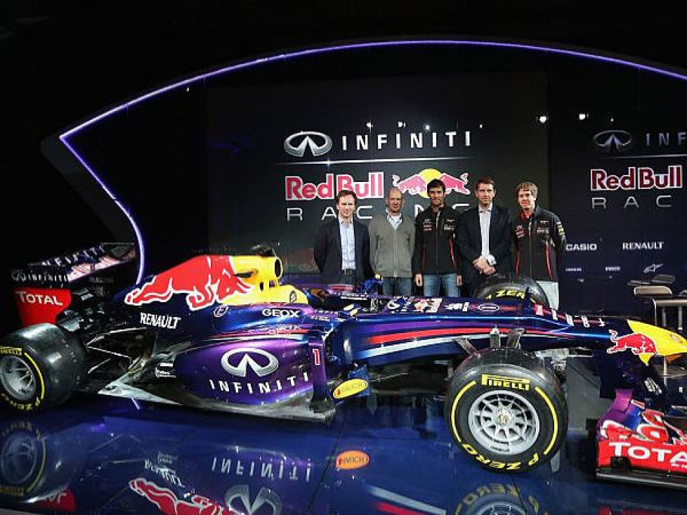 Christian Horner, Adrian Newey, Mark Webber, Sebastian Vettel