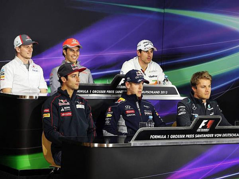 Nico Hülkenberg, Sergio Perez, Adrian Sutil, Daniel Ricciardo, Sebastian Vettel, Nico Rosberg