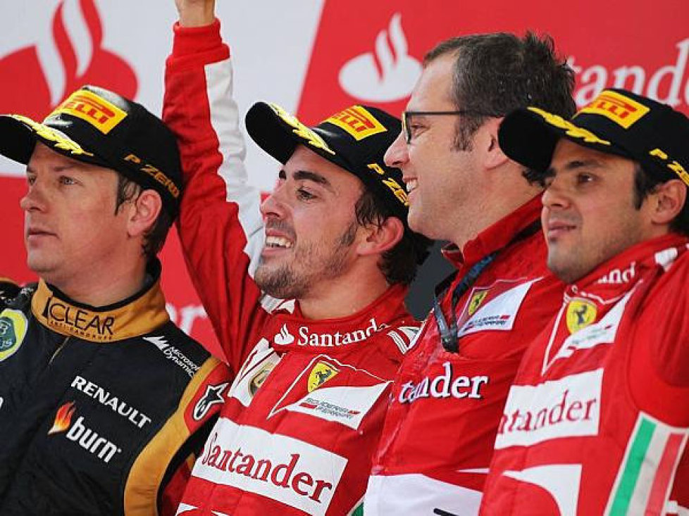 Fernando Alonso, Stefano Domenicali, Felipe Massa, Kimi Räikkönen