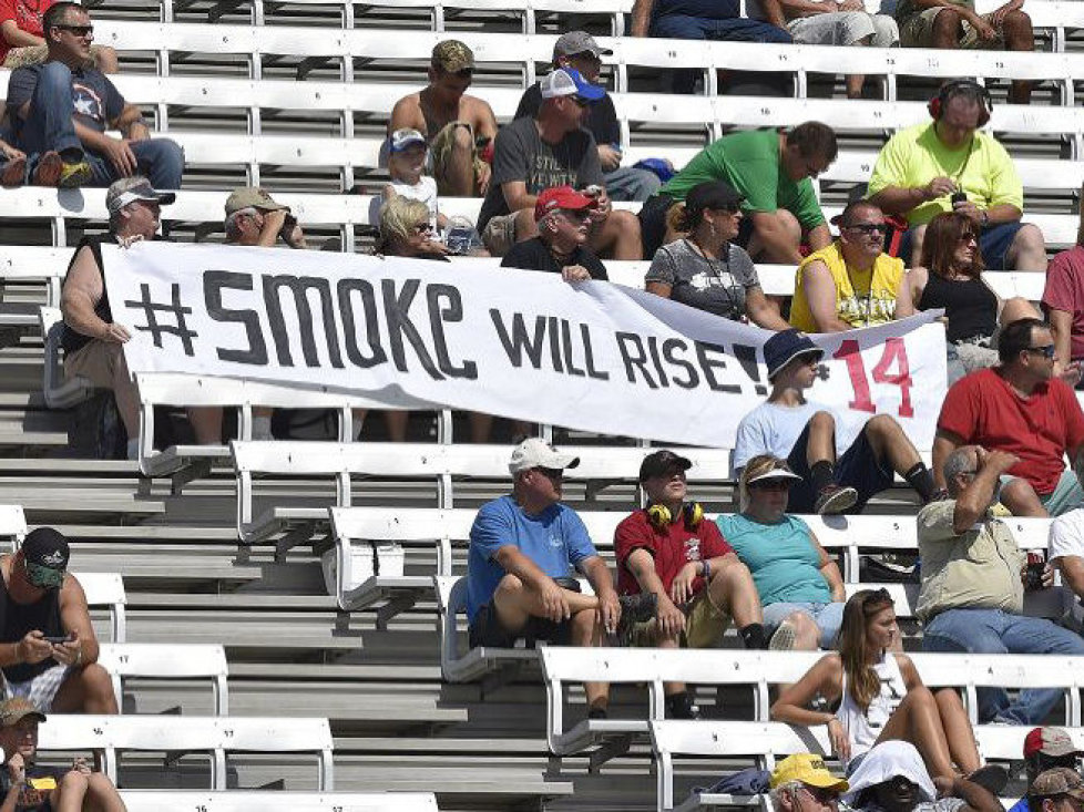 Tony Stewart Fans Banner Smoke will rise