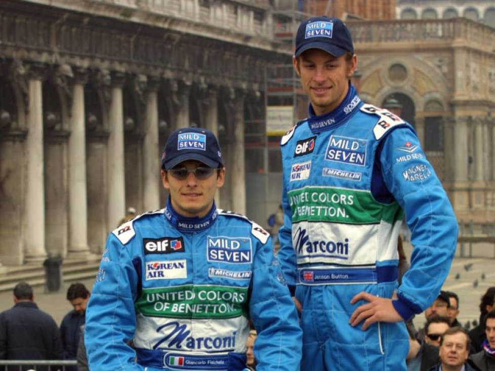 Giancarlo Fisichella und Jenson Button fuhren 2011 gemeinsam für Benetton
