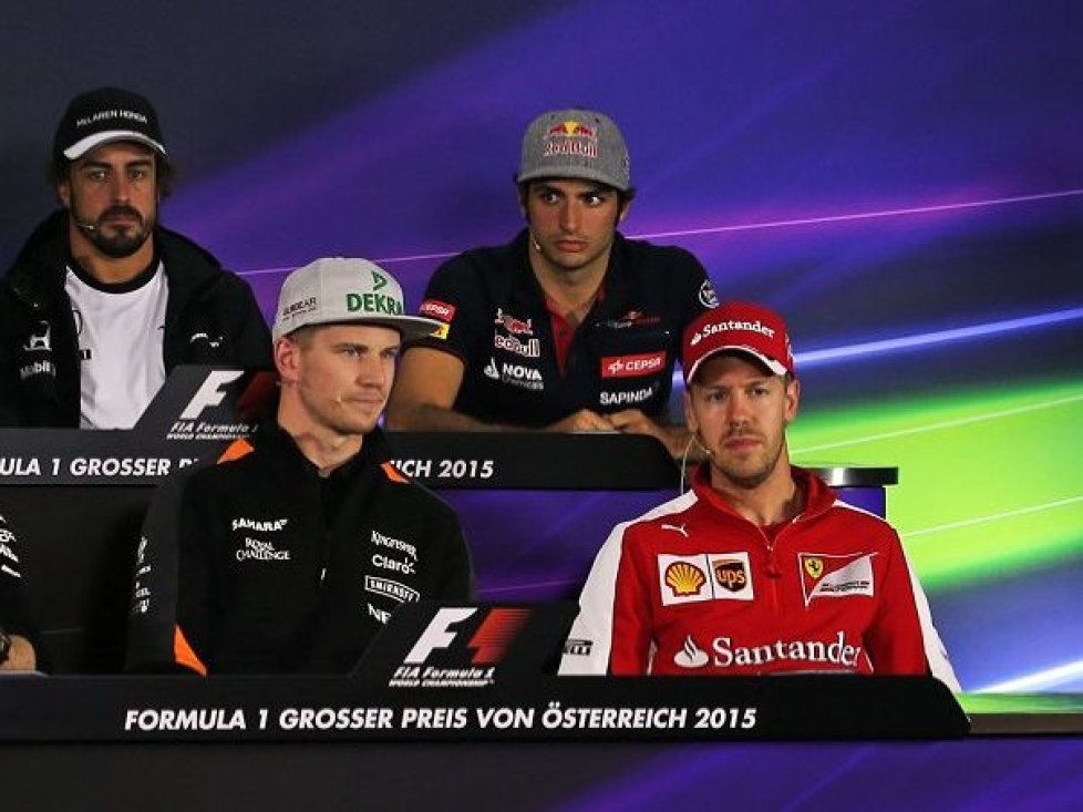Daniel Ricciardo, Fernando Alonso, Carlos Sainz, Nico Rosberg, Nico Hülkenberg, Sebastian Vettel