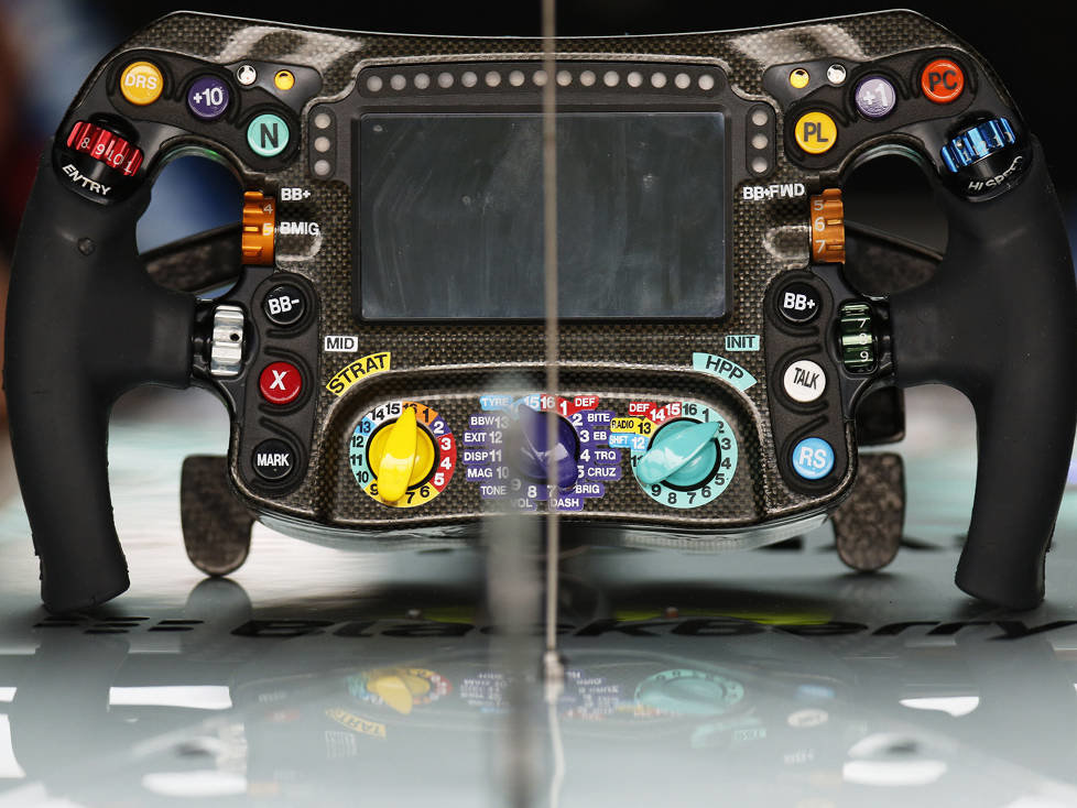 Mercedes-Lenkrad aus der Formel-1-Saison 2015