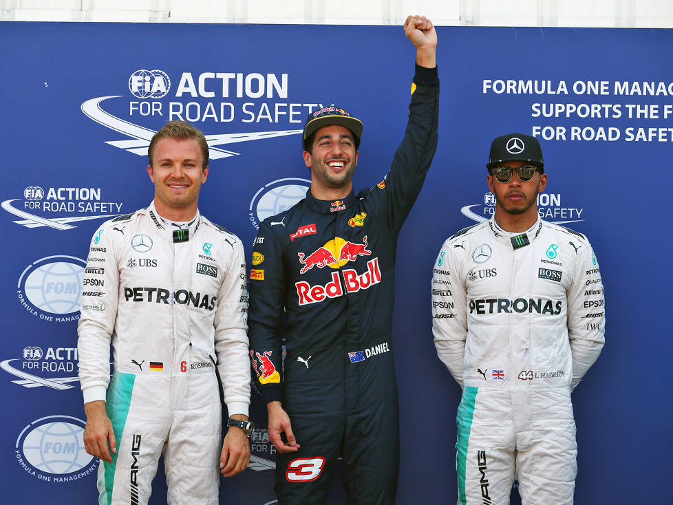 Nico Rosberg, Daniel Ricciardo, Lewis Hamilton