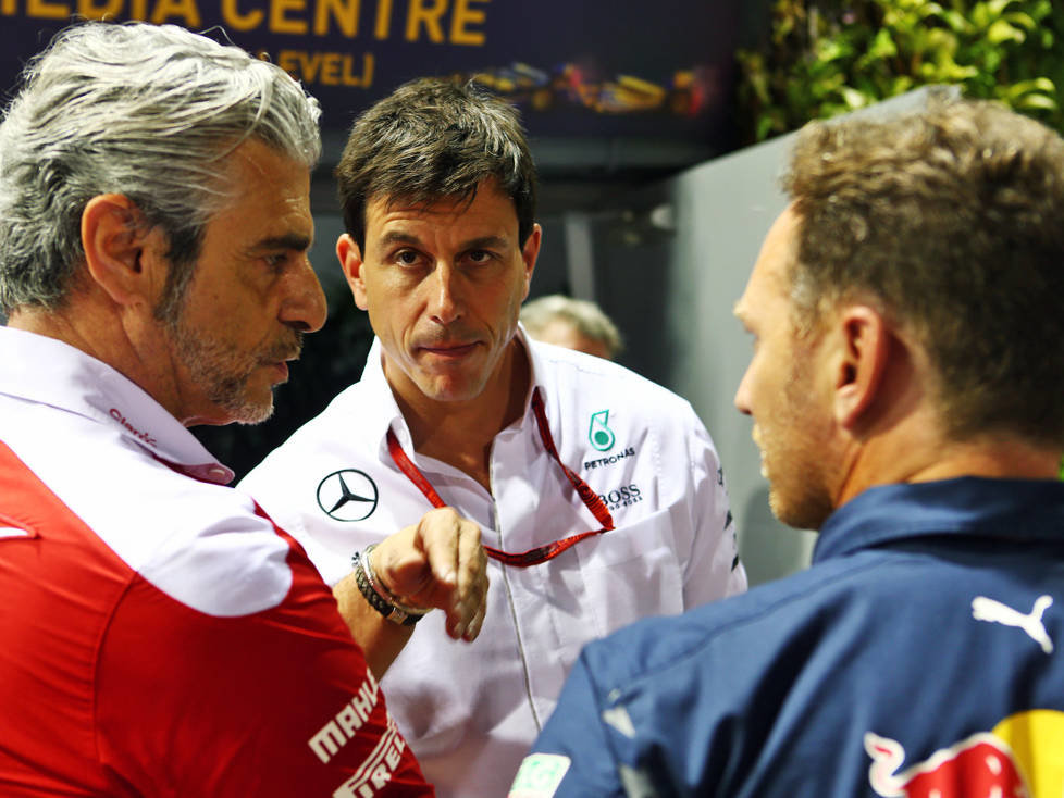 Maurizio Arrivabene, Toto Wolff, Christian Horner