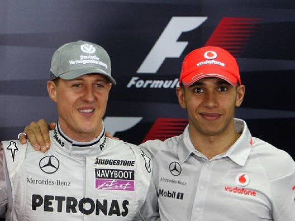 Michael Schumacher, Fernando Alonso, Jenson Button, Lewis Hamilton