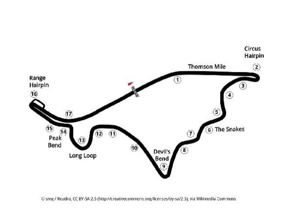 Thomson Road Grand Prix circuit, Grafik, Strecke, Singapur