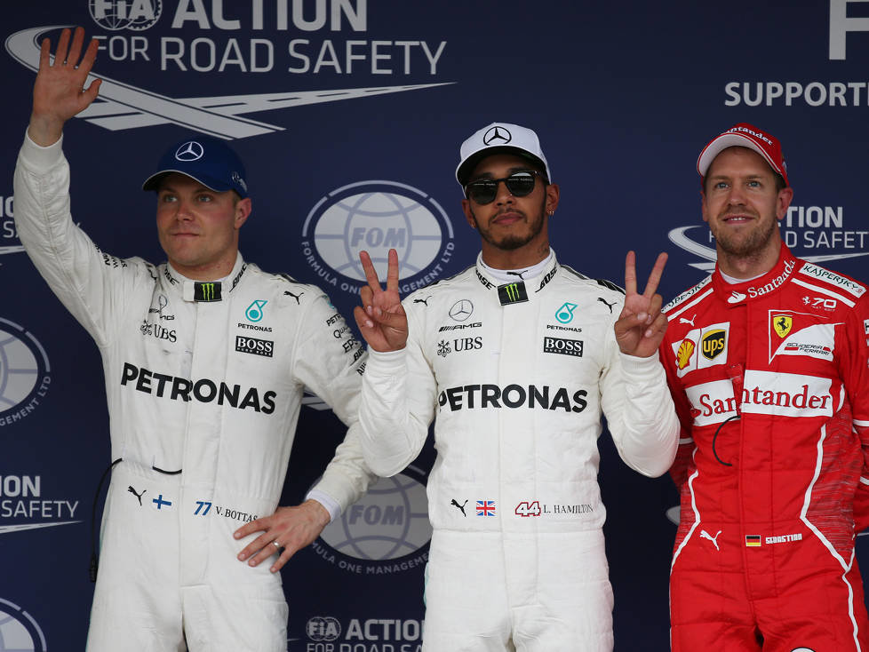 Lewis Hamilton, Valtteri Bottas, Sebastian Vettel
