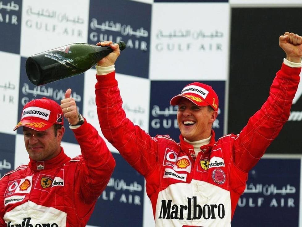 Michael Schumacher gewann 2001 den Großen Preis von Monaco. Teamkollege Rubens Barrichello (l.) wurde Zweiter.
