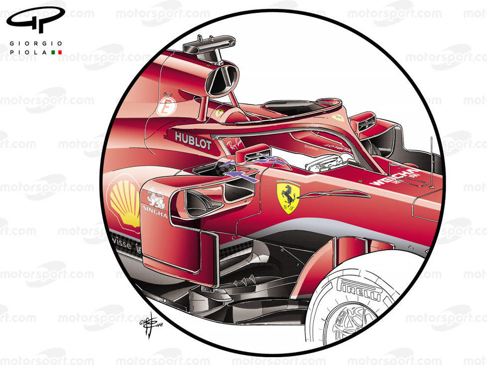 Spiegeldetail am Ferrari SF71H