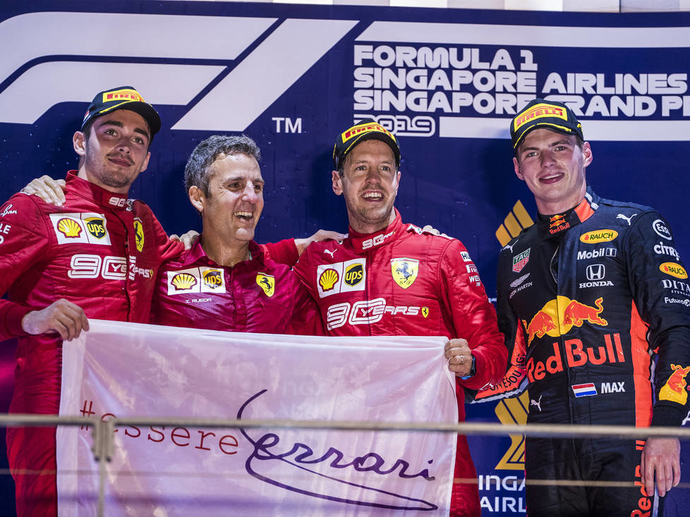 Charles Leclerc, Sebastian Vettel, Max Verstappen