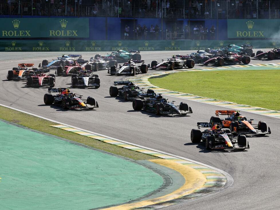 Die Startphase beim Formel-1-Sprintrennen 2023 in Brasilien