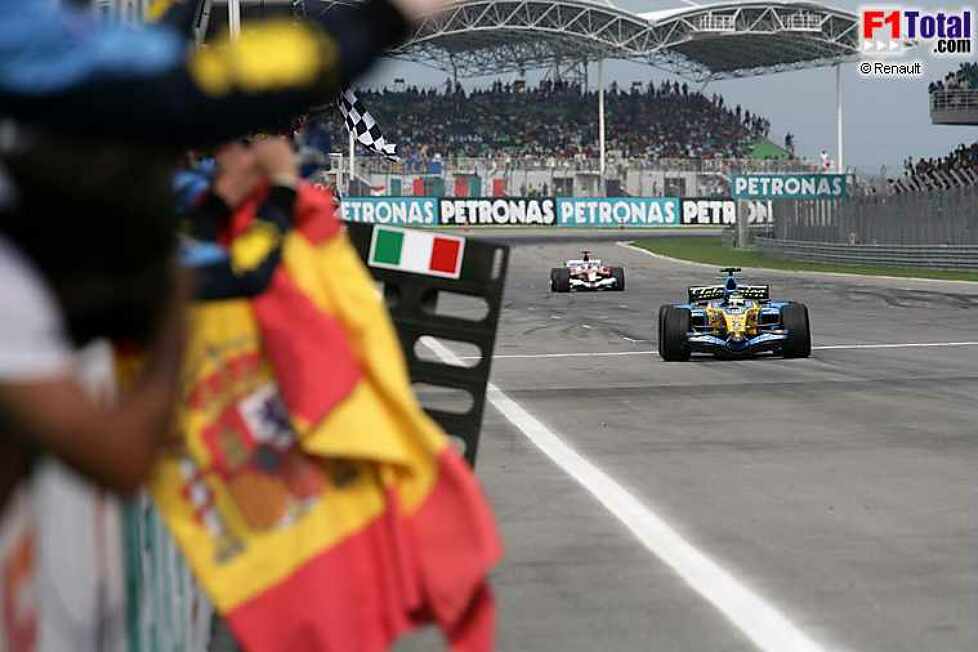 Giancarlo Fisichella (Renault) gewinnt in Malaysia