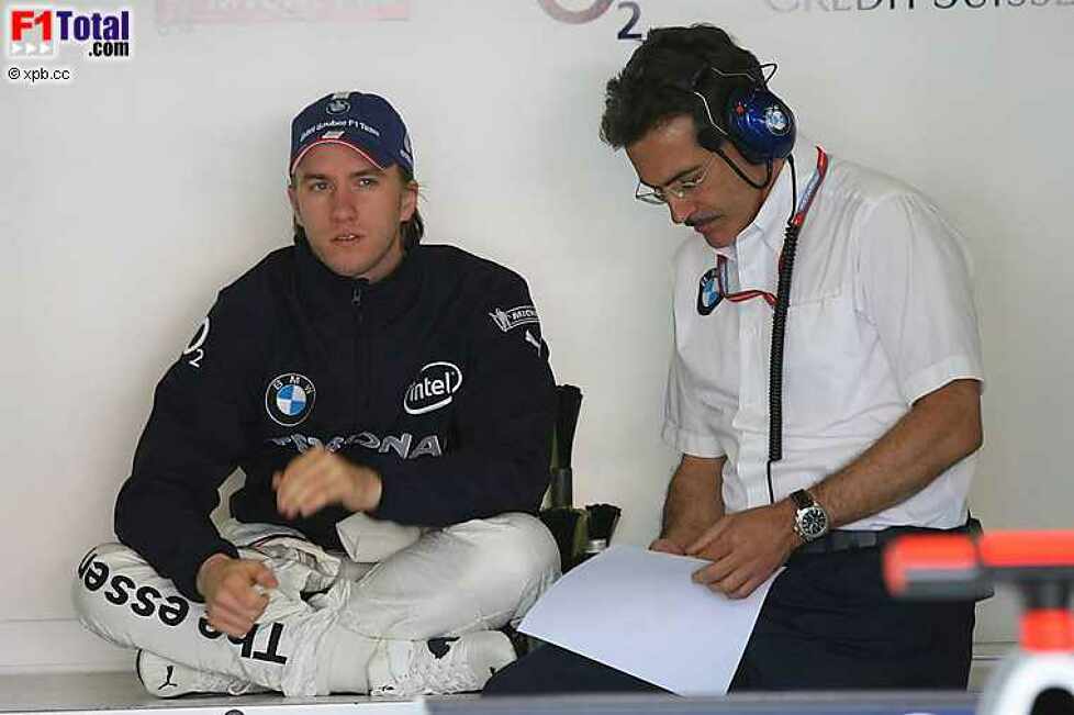 Mario Theissen (BMW Motorsport Direktor) und Nick Heidfeld (BMW Sauber F1 Team)
