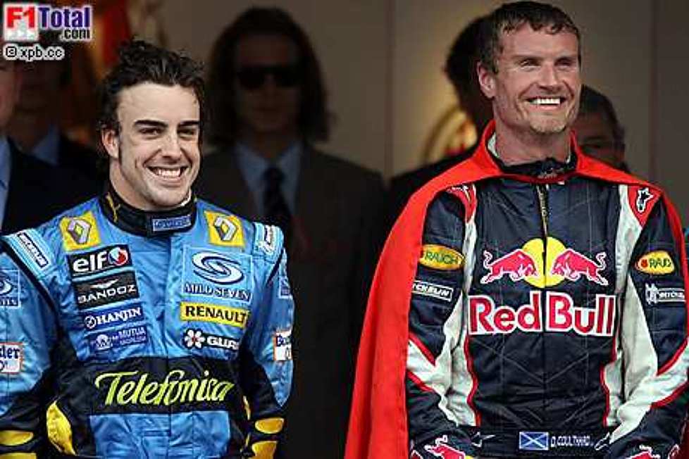 David Coulthard (Red Bull Racing), Fernando Alonso (Renault)