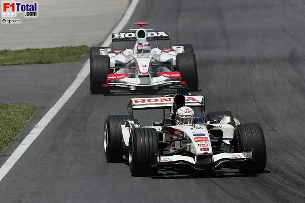 Jenson Button (Honda Racing F1 Team), Takuma Sato (Super Aguri F1 Team)