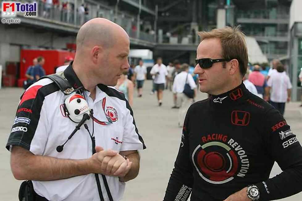 Jock Clear (Renningenieur) (Honda Racing F1 Team), Rubens Barrichello (Honda Racing F1 Team)