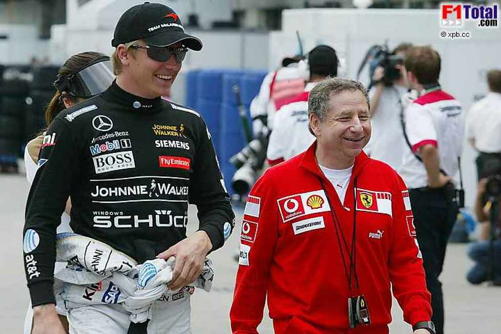 Jean Todt (Teamchef) (Ferrari), Kimi Räikkönen (McLaren-Mercedes)