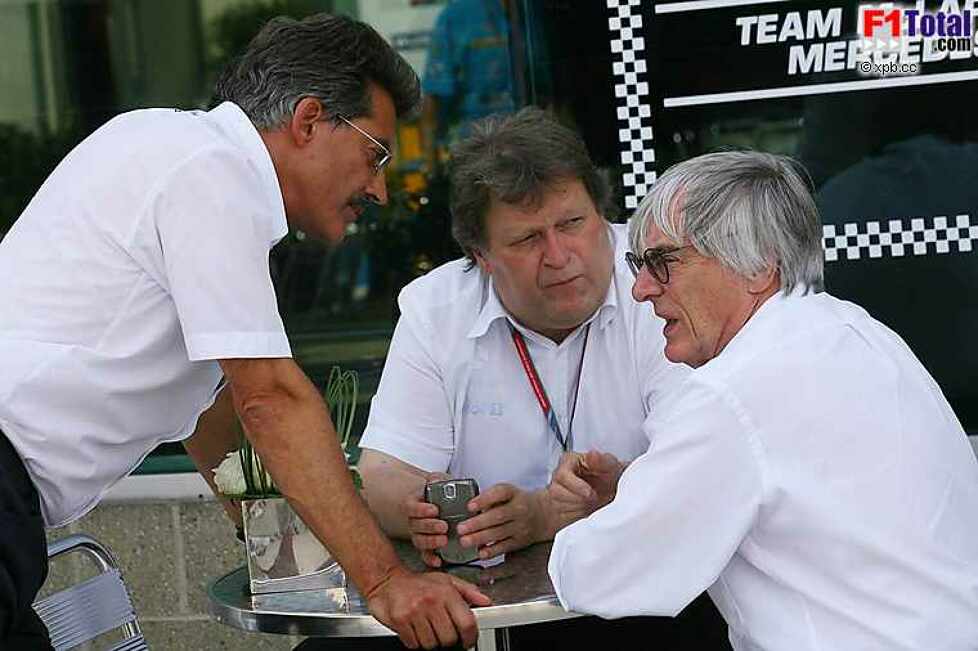 Bernie Ecclestone (Formel-1-Chef) (), Mario Theissen (BMW Motorsport Direktor) (BMW Sauber F1 Team), Norbert Haug (Mercedes-Motorsportchef) (McLaren-Mercedes)