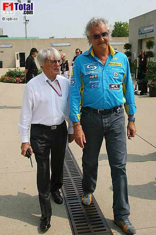 Bernie Ecclestone (Formel-1-Chef) (), Flavio Briatore (Teamchef) (Renault)