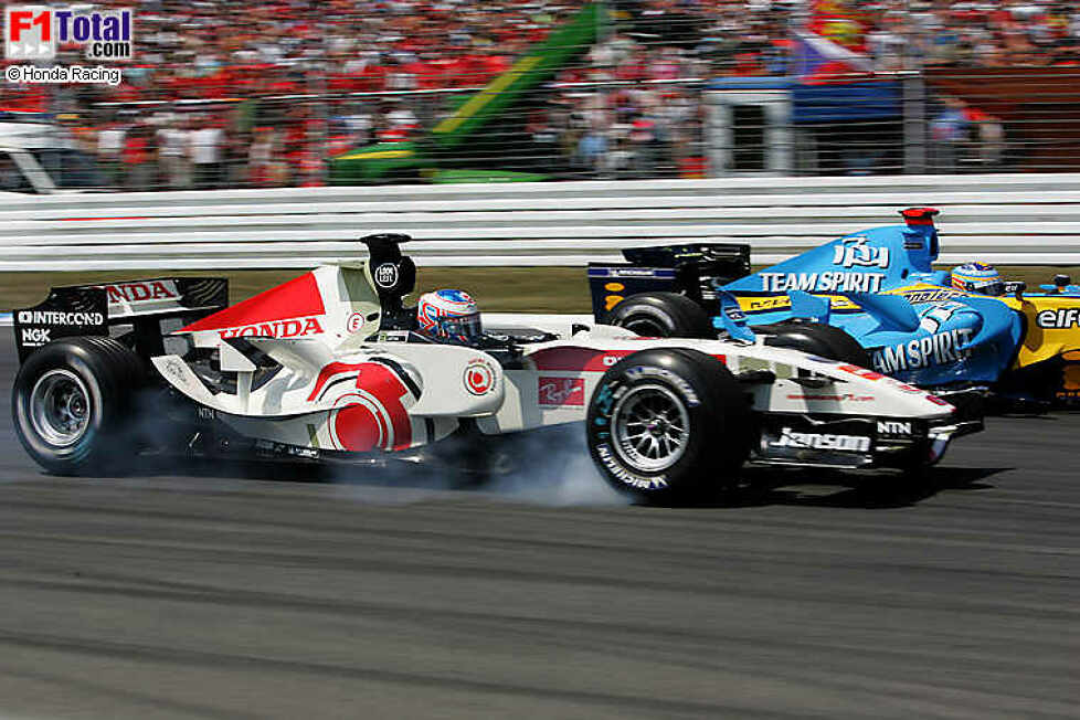 Fernando Alonso (Renault), Jenson Button (Honda Racing F1 Team)