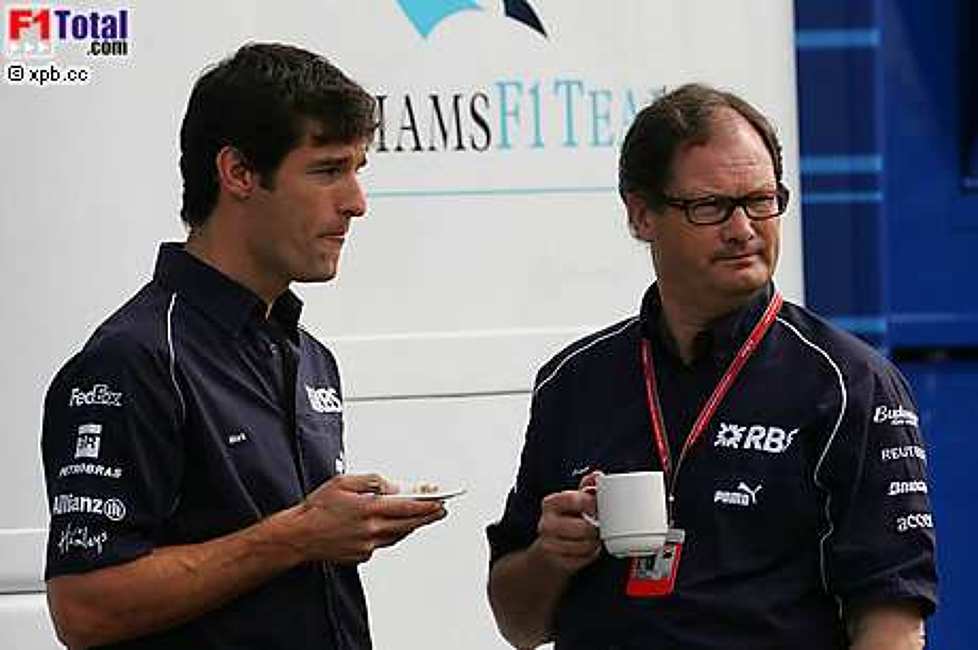 Mark Webber (Williams-Cosworth) und Frank Durney