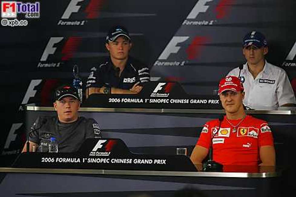 Kimi Räikkönen (McLaren-Mercedes), Michael Schumacher (Ferrari), Nico Rosberg (Williams-Cosworth), Robert Kubica (BMW Sauber F1 Team)