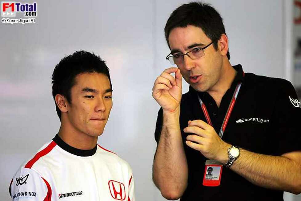 Mark Preston (Technischer Direktor) (Super Aguri F1 Team), Takuma Sato (Super Aguri F1 Team)