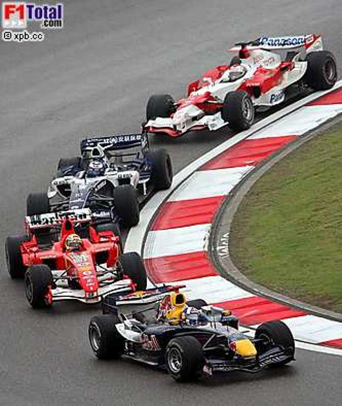 David Coulthard (Red Bull Racing), Felipe Massa (Ferrari), Jarno Trulli (Toyota), Nico Rosberg (Williams-Cosworth)