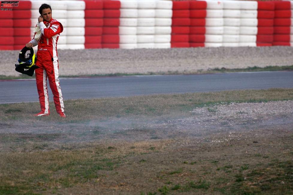 Felipe Massa (Ferrari) nachdem er auf seiner ersten Runde stehen geblieben ist