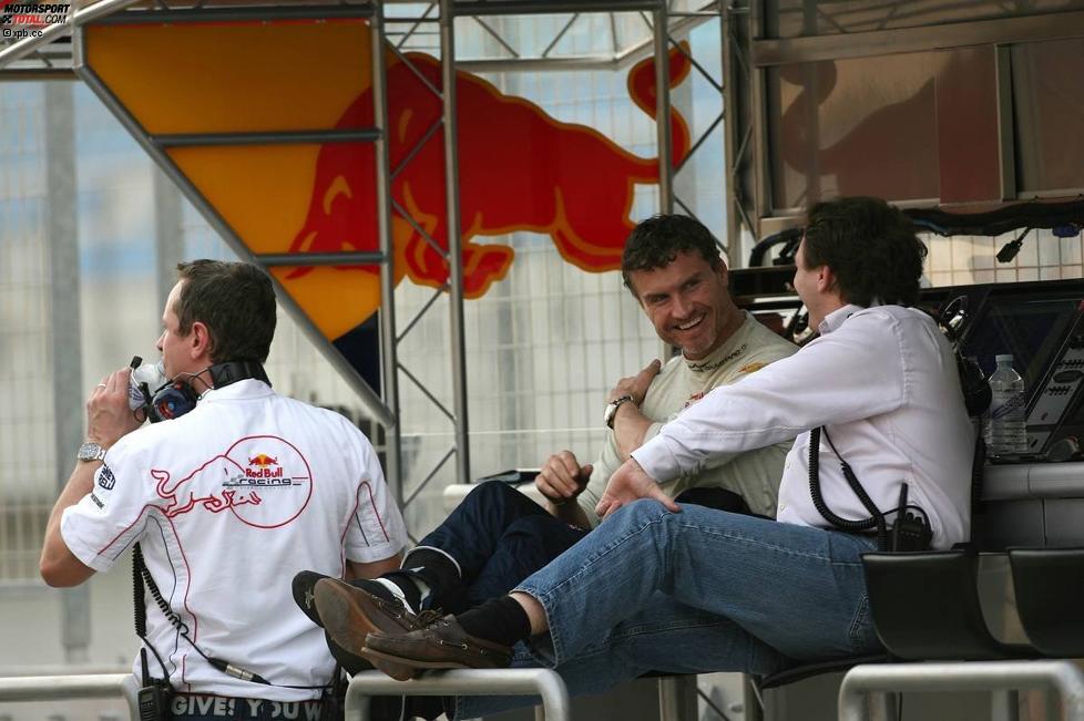 David Coulthard mit Christian Horner (Teamchef) (Red Bull)