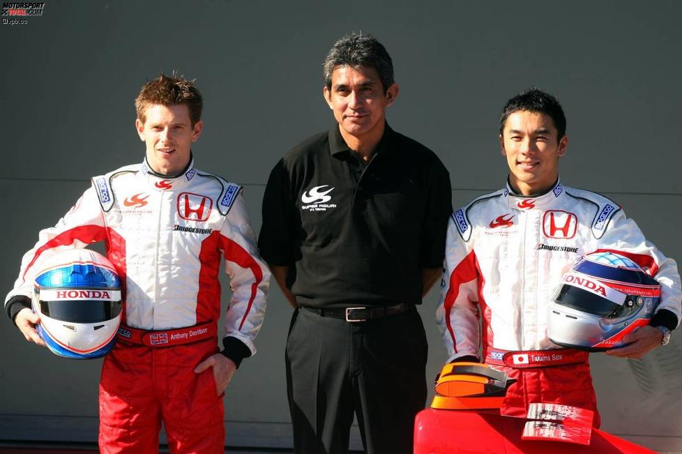 Anthony Davidson, Aguri Suzuki (Teamchef), Takuma Sato (Super Aguri) 