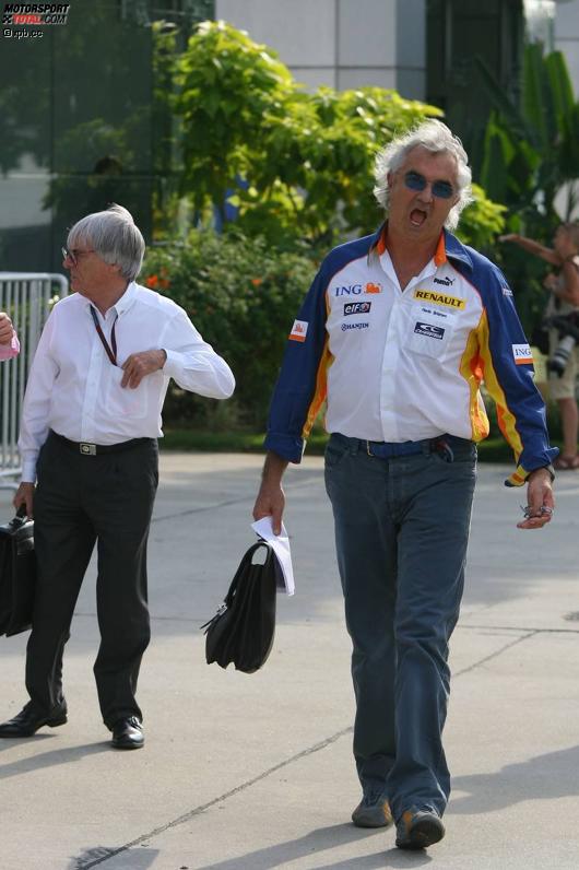 Bernie Ecclestone (Formel-1-Chef) und Flavio Briatore (Teamchef) (Renault) 