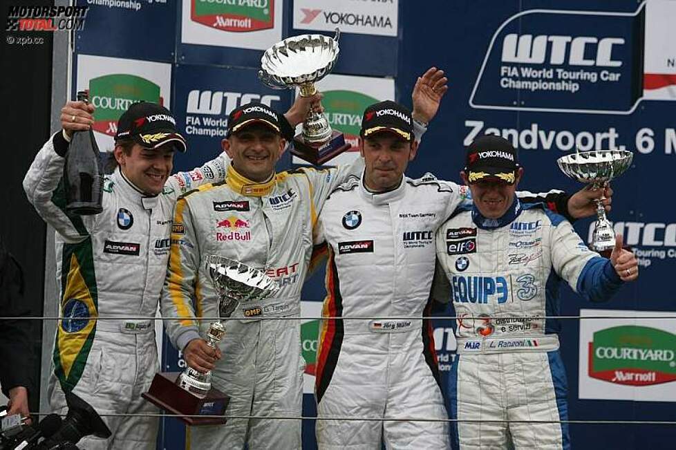 Augusto Farfus (BMW Team Germany), Gabriele Tarquini (SEAT) Jörg Müller (BMW Team Germany) und Luca Rangoni (Proteam Motorsport) 