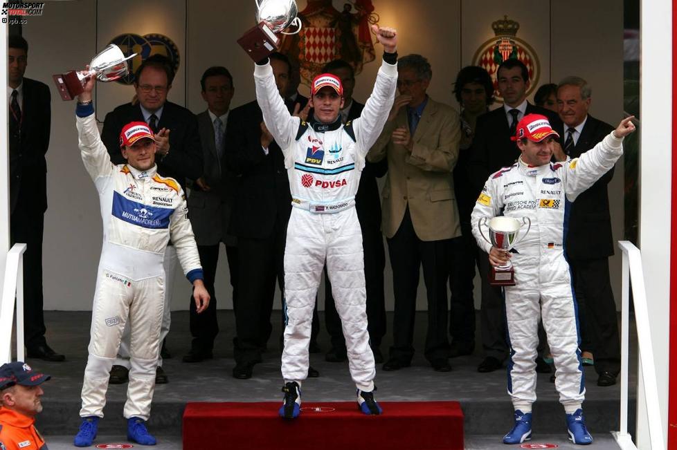 Giorgio Pantano (Campos), Pastor Maldonado (Trident) und Timo Glock (iSport) 
