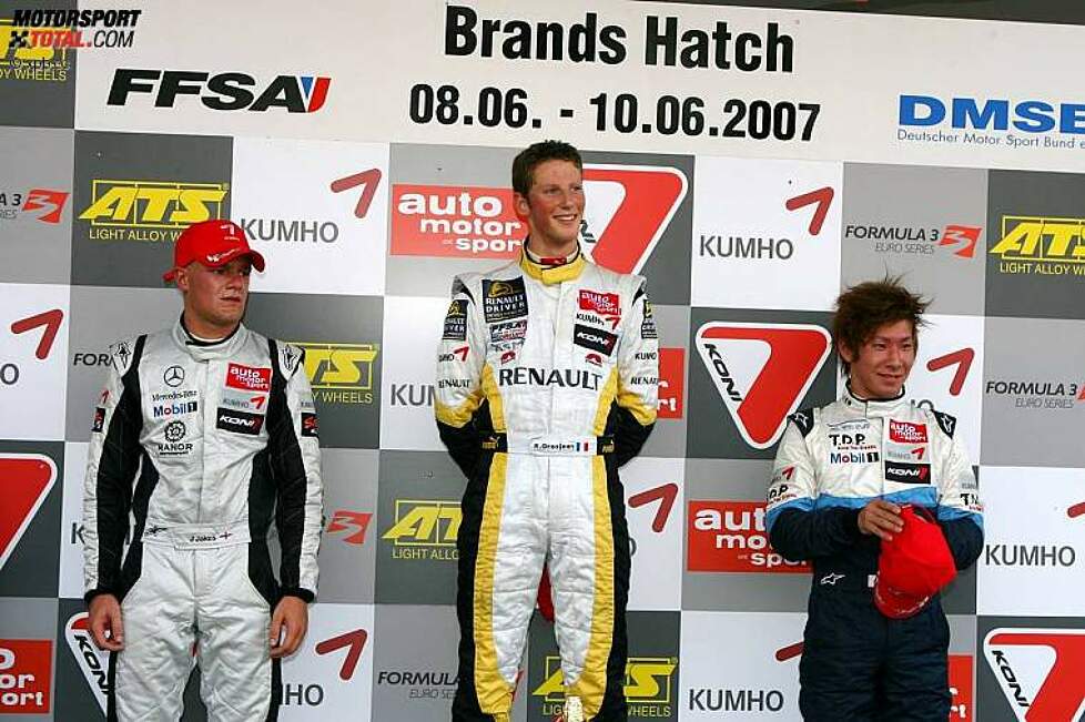 James Jakes (Manor), Romain Grosjean und Kamui Kobayashi (ASM)  