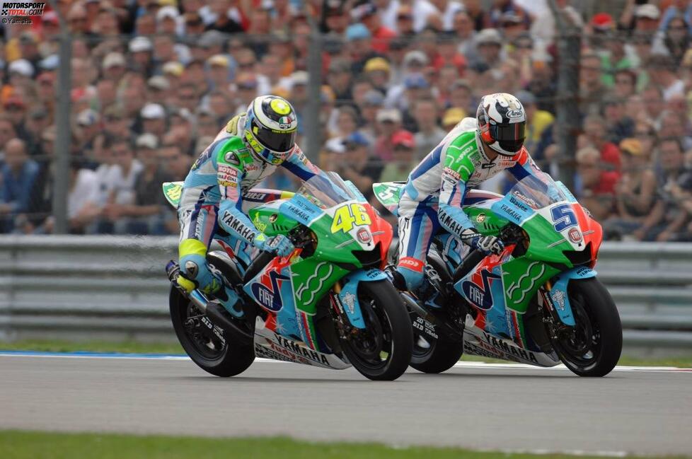 Valentino Rossi und Colin Edwards (Yamaha)