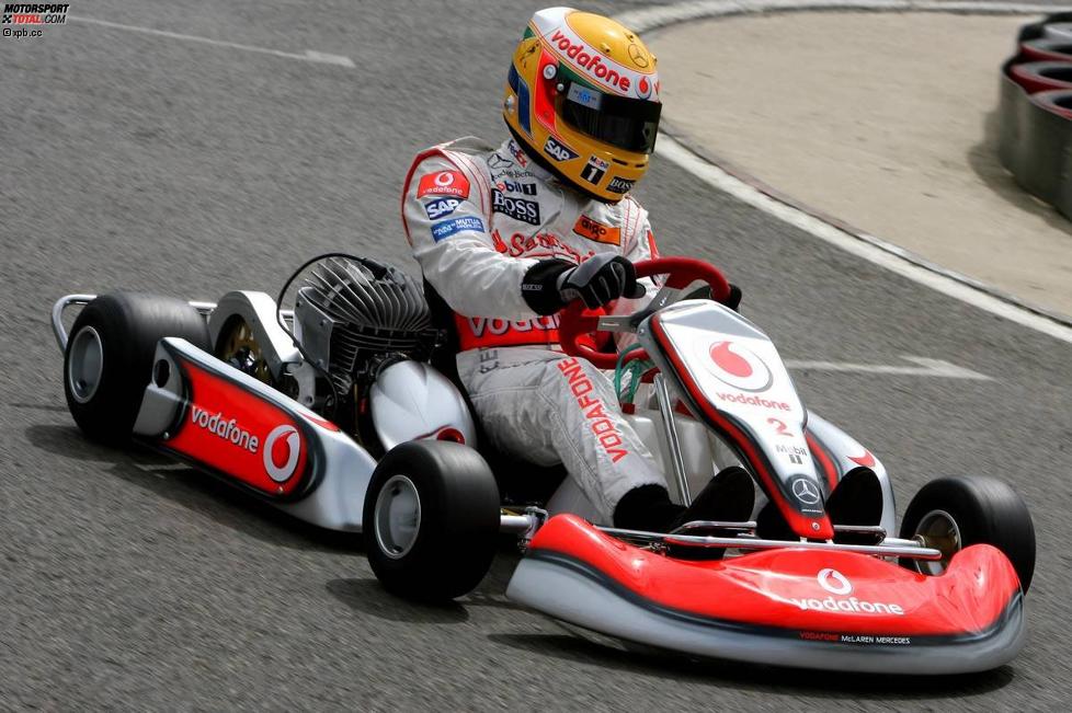 Lewis Hamilton (McLaren-Mercedes) im Kart