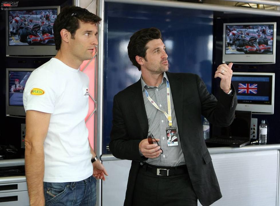 Mark Webber (Red Bull) und Patrick Dempsey