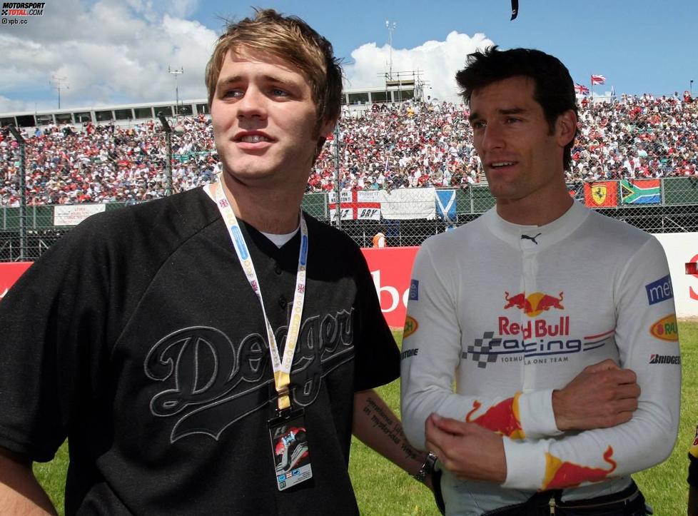 Sänger Brian McFadden (Ex-Westlife) und Mark Webber (Red Bull) 